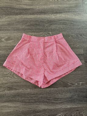 NWT Miscreants London x Revolve Red & White Plaid Gingham Shorts Size US 6 UK 10